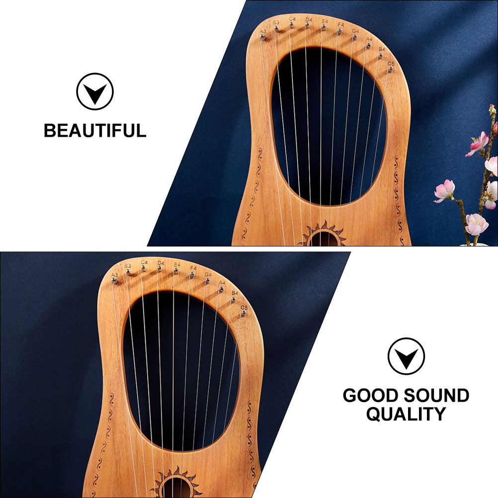1 Set Lier Harp Instrument 10 Snaren Mahonie Lier Instrument Kit Zonnegod Lier