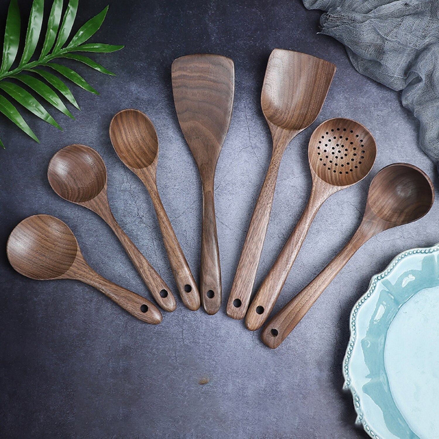 Black Walnut Spoon Cooking Hand Polished Pan With Wooden Spoon Spatula Wooden Spoons Japanese Soup Dessert Spoon Tableware