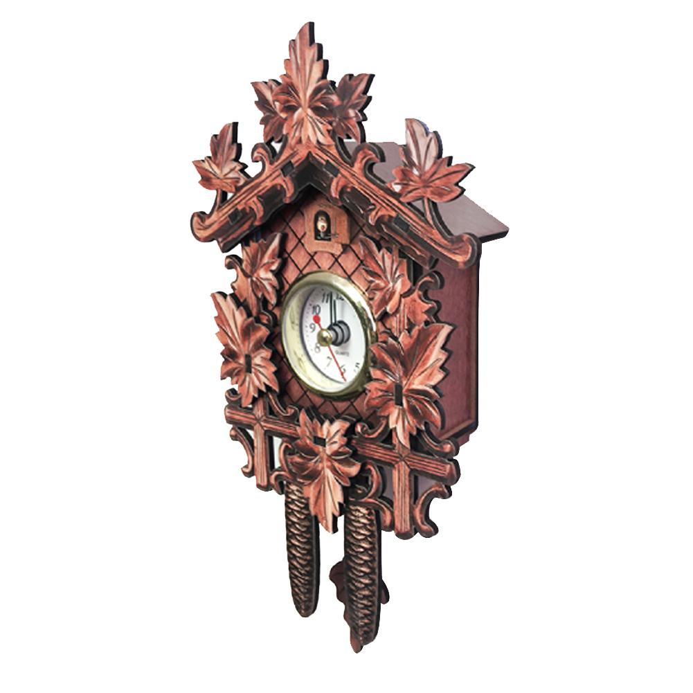 German Black Forest Style 3D Wooden Wall Clock Handcrafted Wood Mini Clock Cuckoo Living Room Bedroom Home Decoration