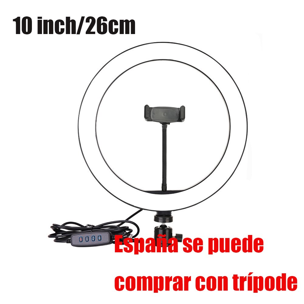 YTOM 10.2 ''LED Selfie Anello di Luce con il Treppiedi Del Basamento & Supporto Del Telefono Dimmerabile Scrivania Trucco Illuminazione Anulare per la Fotografia YouTube video: 10 inch light