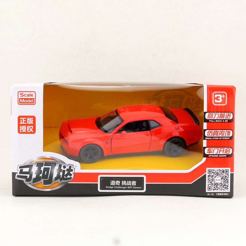 Hohe Simulation Maßstab 1:36 Dodge Challenger Legierung Ziehen Zurück Sammlung Spielzeug Auto Modell Kinder Original Box: Red  Box