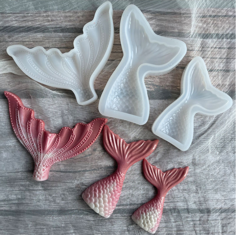 Moule en silicone pour miroir queue de sirène, bricolage, décoration de gâteau, outil de cuisson, savon pour les mains, queue de poisson