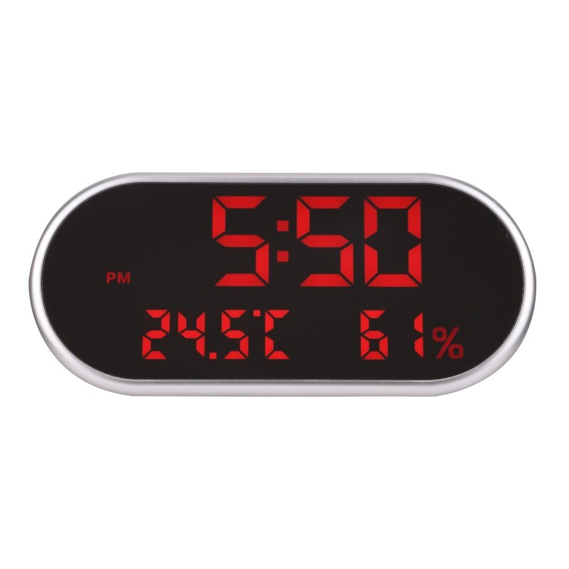24 / 12 Hours Display LED Digital Wall Clocks Time/Humidity/Temperature Dimmable Nightlight Snooze Function for Home Kitchen