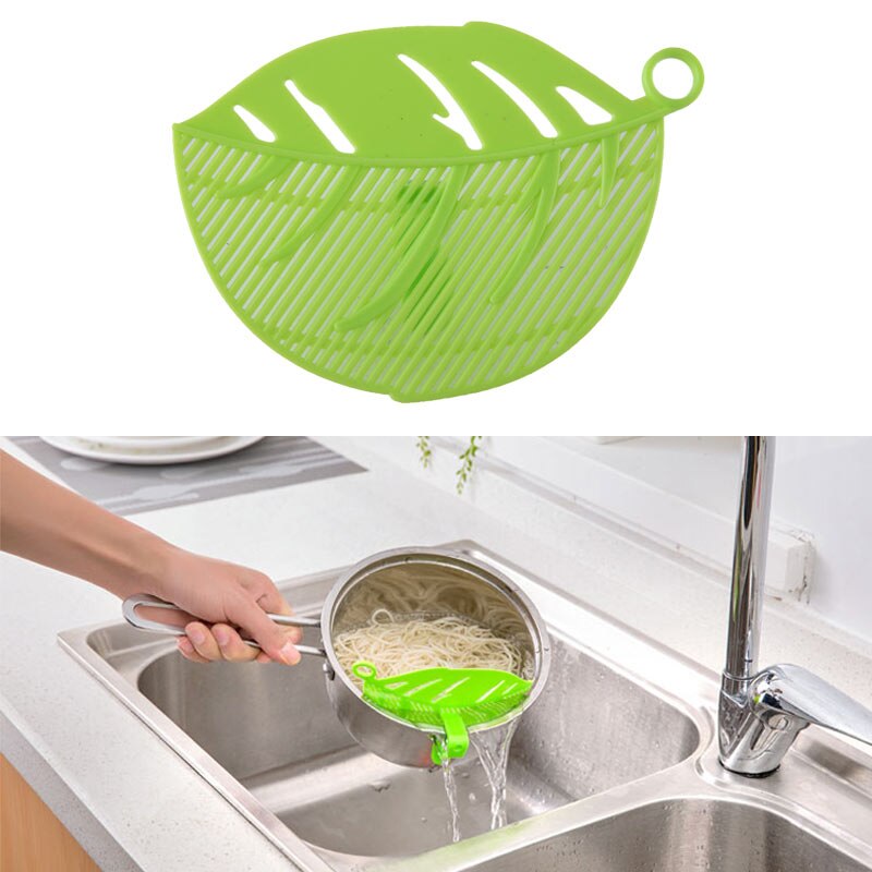 Risvask filtrering baffel sigte bønner ærter vask filter afløb bord ris rengøring si filter gadget køkken gadgets: Grøn
