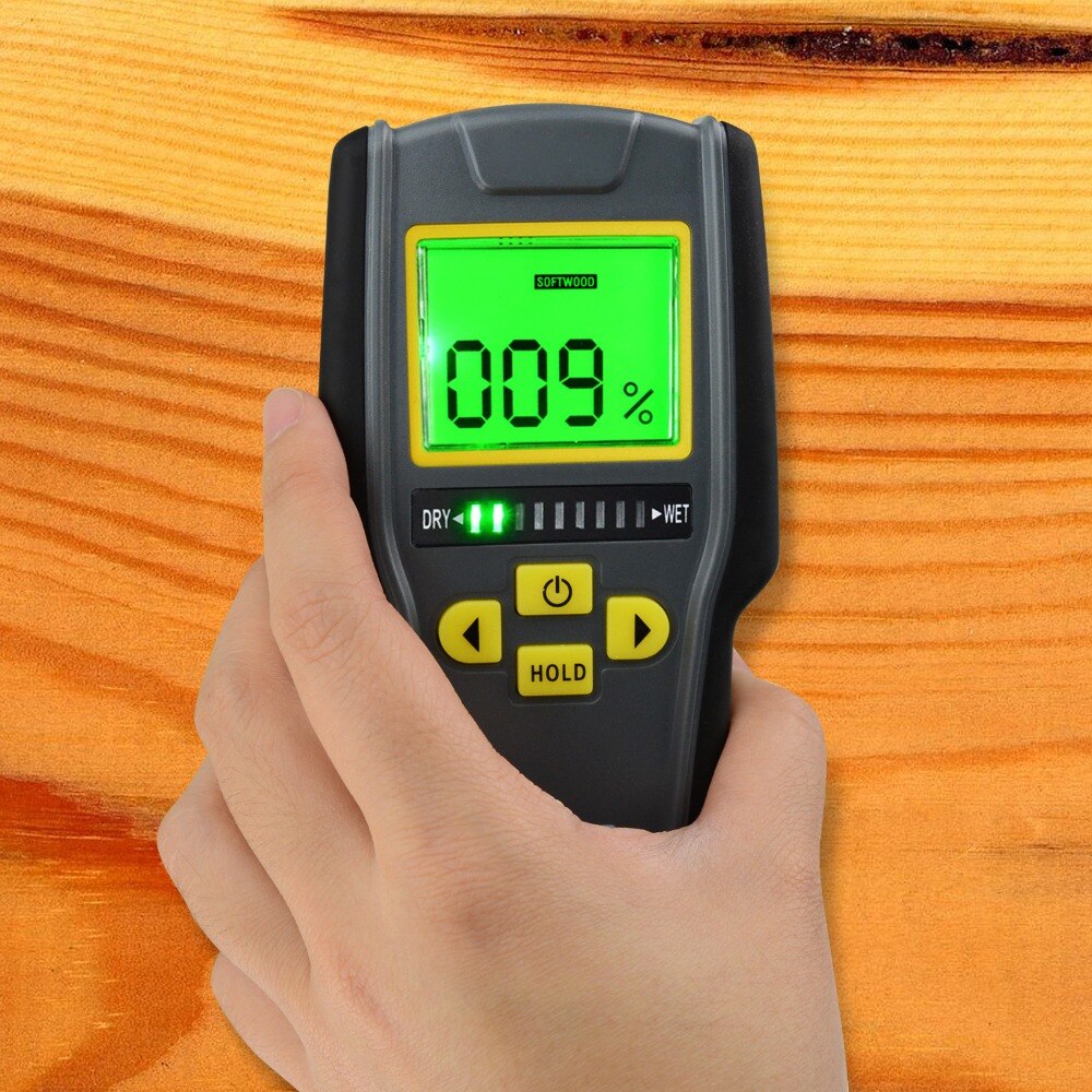 Digital Pinless Non-invasive Inductive Moisture Meter Hard Soft Wood Drywall Masonry Scanner Wet Dry Tester Traders Craftsmen