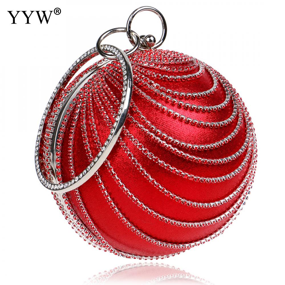 Rhinestones Tassel Women Ring Clutch Bags Round Party Clutches Bag Handbag Purse Diamonds Evening Bags Chain Shoulder Handbags