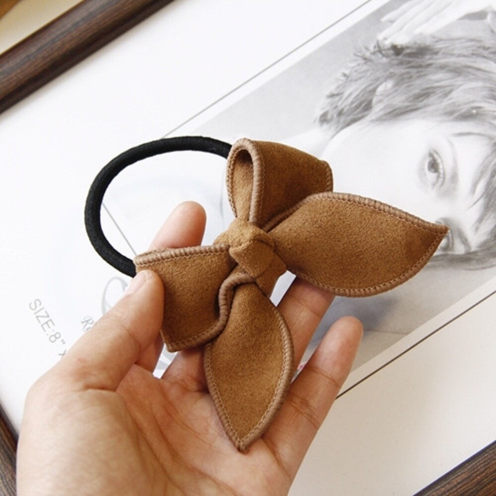 Lazo de cuero para niña y mujer, lazos para el pelo, accesorios para el cabello, cuerda de goma, diadema elástica sólida, 1 unidad