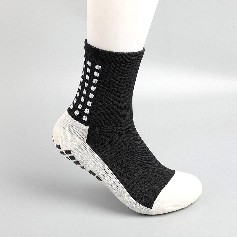 Ushine Professionele Sport Antislip Voetbal Sokken Katoen Mannen Calcetines Voetbal Fietsen Voetbal Sokken Vrouwen Mannen: black