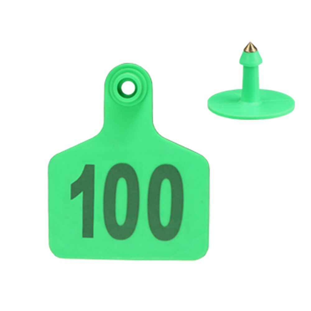 Genummerd 1-100 Koe Oor Identificatie Plaat Met Digitale Label Groen Oranje Blauw Geel Plastic Oorbellen Farm Animal Id kaart