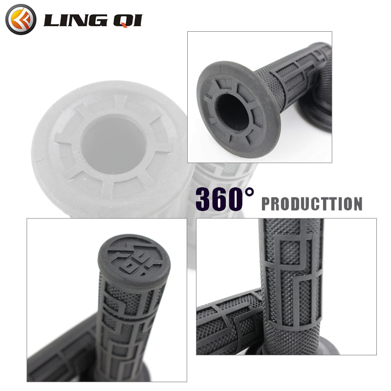 Ling qi guidão de borracha elétrico para motocross, aperto de mão para motocicleta, punho do acelerador de freio de borracha para x