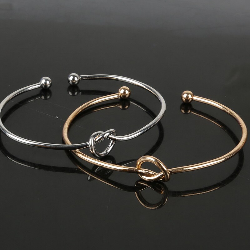 Pulseras de con nudo para hombre y mujer, brazaletes de pareja de hierro y Metal, 2 uds., , amuleto de corazón, joyería