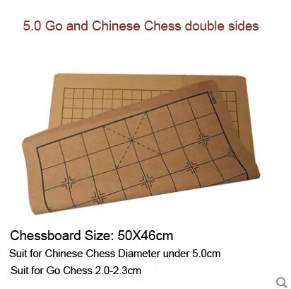 Chinese Chess Chessboard Go Chess board PU Leather Velvet Chessboard Cloth Checkerboard: 5.0 double sides