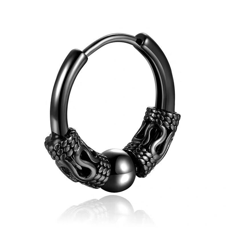 Cool Punk orecchini da uomo Hip-Hop in acciaio inossidabile orecchini pendenti rotondi per orecchini da uomo gioielli in argento placcato per regali: 2