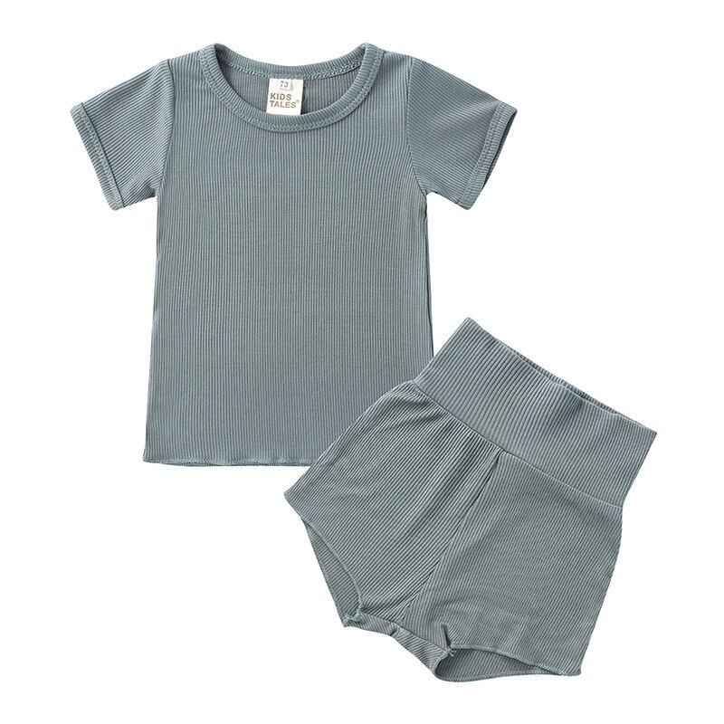 Jongens En Meisjes Zomer Airconditioning Pak Korte Mouw Modal Hoge Taille Baby Buik Guard Thuis Kleding Pyjama Set