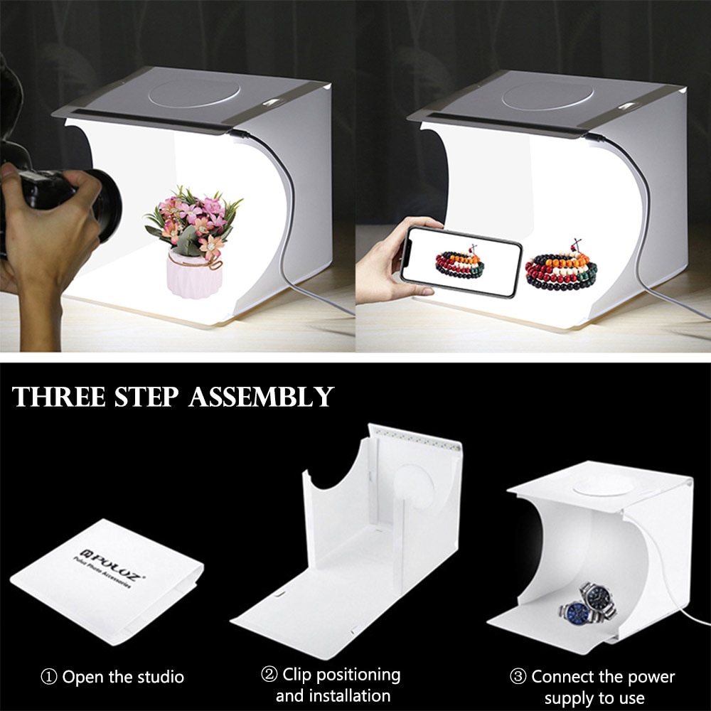 Mini Vouwen Lightbox Fotografie Foto Studio Softbox 2 Panel Led Light Soft Box Foto Achtergrond Kit Light Box Voor Dslr camera