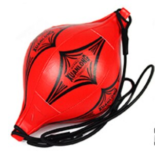 PU Leder Doppel Ende Bodybuilding Boxen Geschwindigkeit Ball Boxsack Professionelle Erwachsene Fitnessraum Birne Mit Inflator Fitness Ausrügestochen: rot