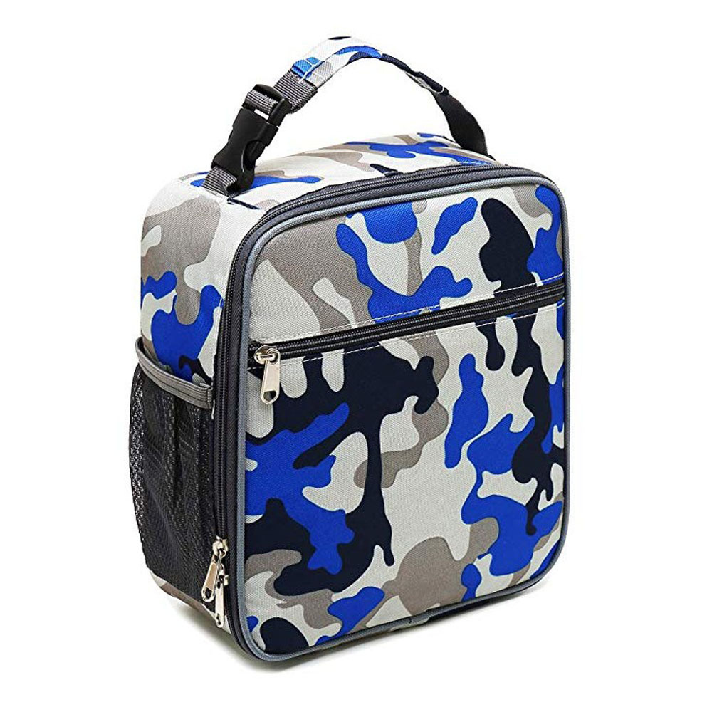 Varmeisoleret madpose taske coolbag arbejde picnic voksen børn mad skole opbevaring madkasse herre tote bæreposer: Camouflage blå