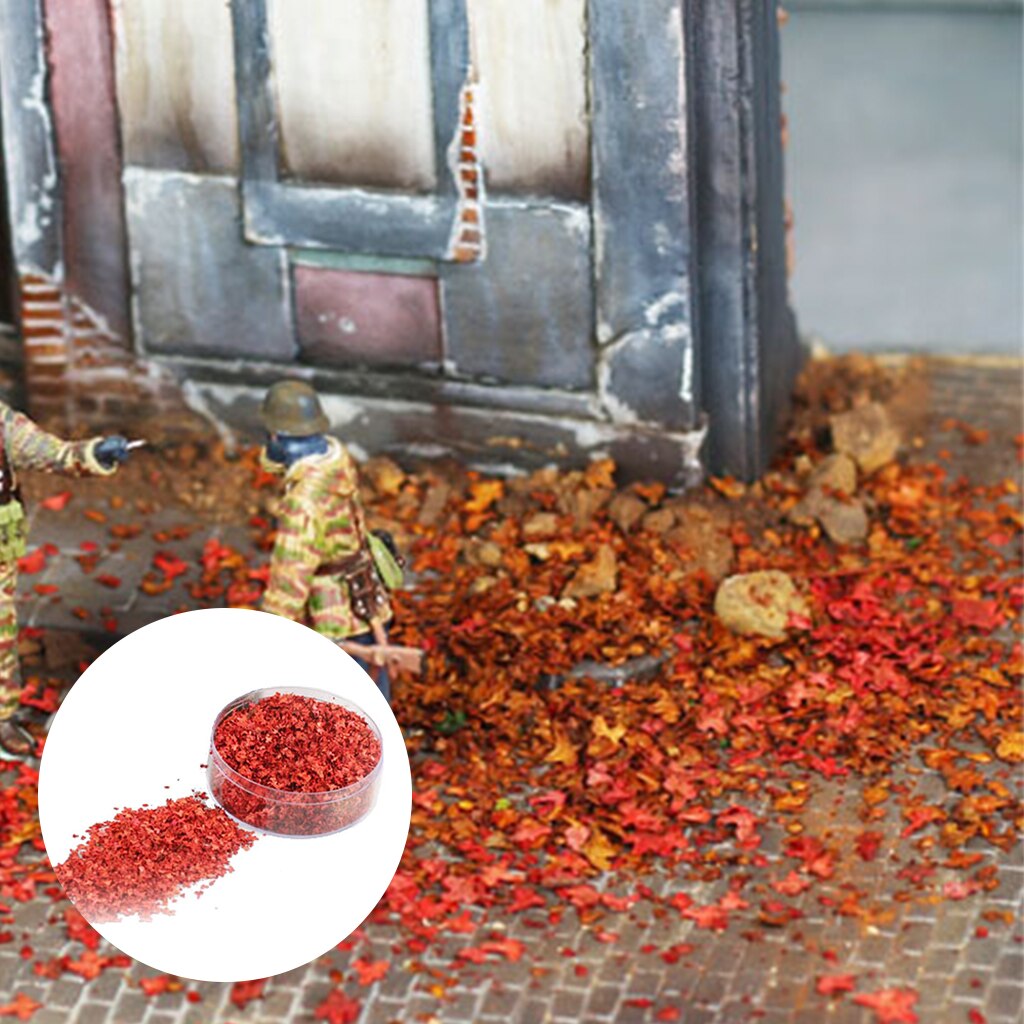 Realistic 40g DIY Miniature Leaves Static Model Railway Fairy Garden Landscape Building Kit Diorama Layout Scenery: red