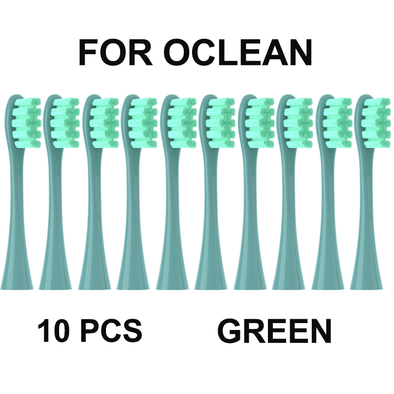 Cabezales de repuesto para cepillo de dientes eléctrico sónico Oclean X PRO Elite/Flow/F1/One/X/All Series DuPont, cerdas suaves azules y verdes: Blanco
