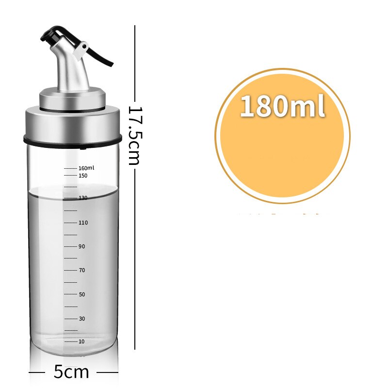 Glas Dispenser Olie Fles Met Dispenser Koken Voor Kruiden Jus Boten Japanse Gerechten Meten Fles Keuken Benodigdheden: 180ML
