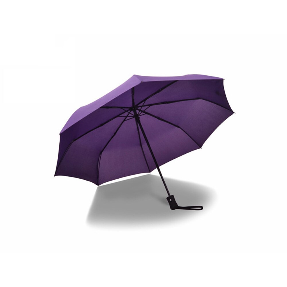 Folding Umbrella Rain Anti-UV Waterproof Automatic Open Close Portable 3 Fold For Travel XR: purple