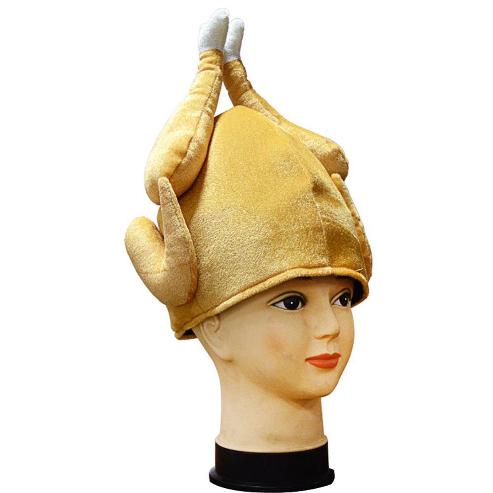 Adults Funny Roasted Turkey Hat Thanksgiving Day Party Festival Costume Cap