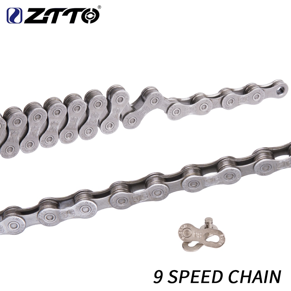 Ztto 9 S Grijs Goud Sl Slr Ketting 9 Speed Weg Mountainbike Fiets Power Lock 116 Links voor K7 Systeem: 9S Silvery Chain