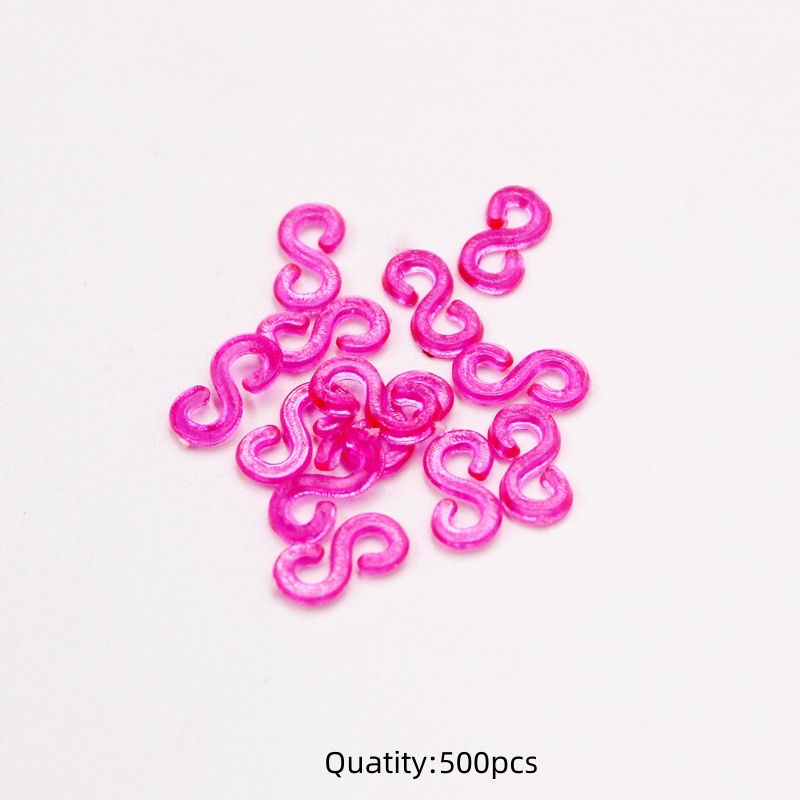 200/500 Stuks S Clip Haak Sluitingen Connectors Rubber Band Kit Set Voor Armbanden Ketting Handgemaakte Craft Sieraden Maken accessoires: Sky Blue