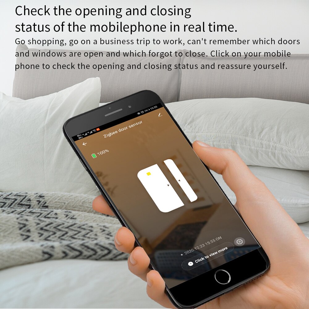 Zigbee Smart Window Door Sensor Open / Closed Detectors Home Security Alarm Sensor Tuya App News push support Alexa Google Home