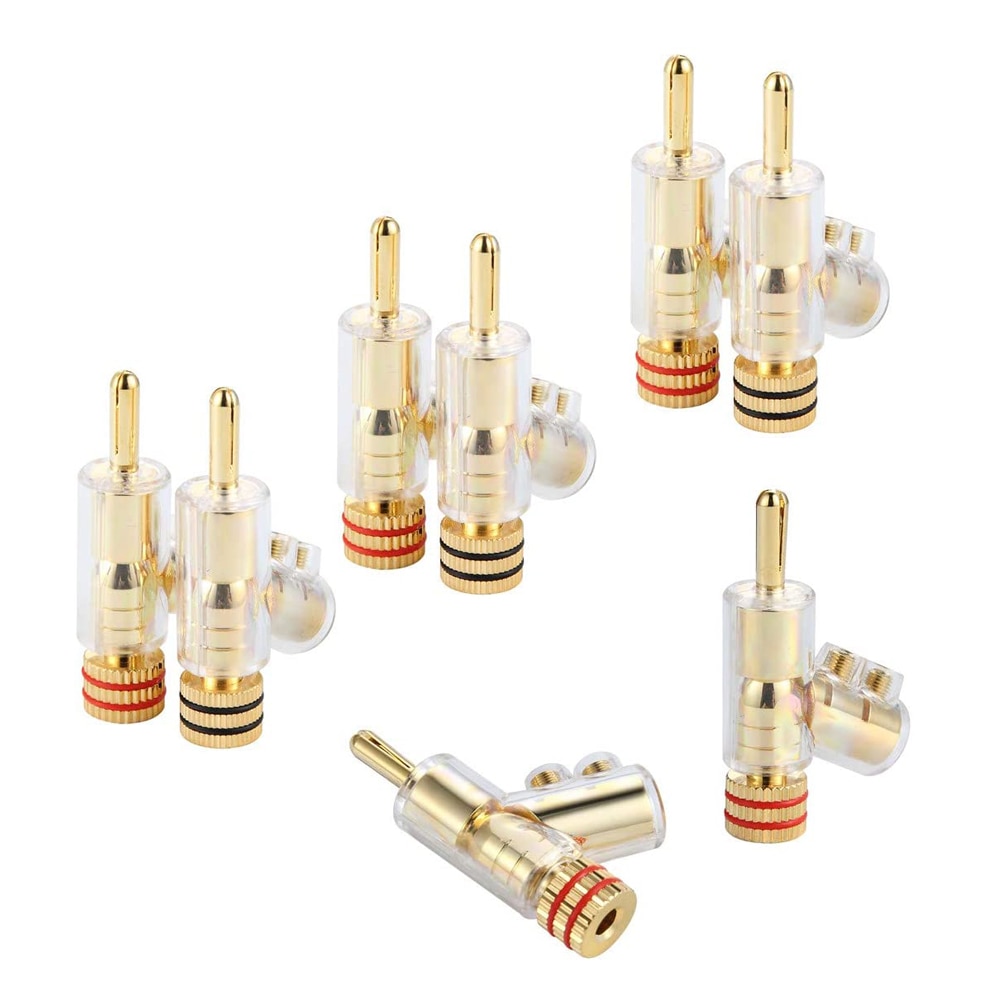Hifi Vergulde Afsluitbare Luidsprekerkabel Banana Connector Banana Plug