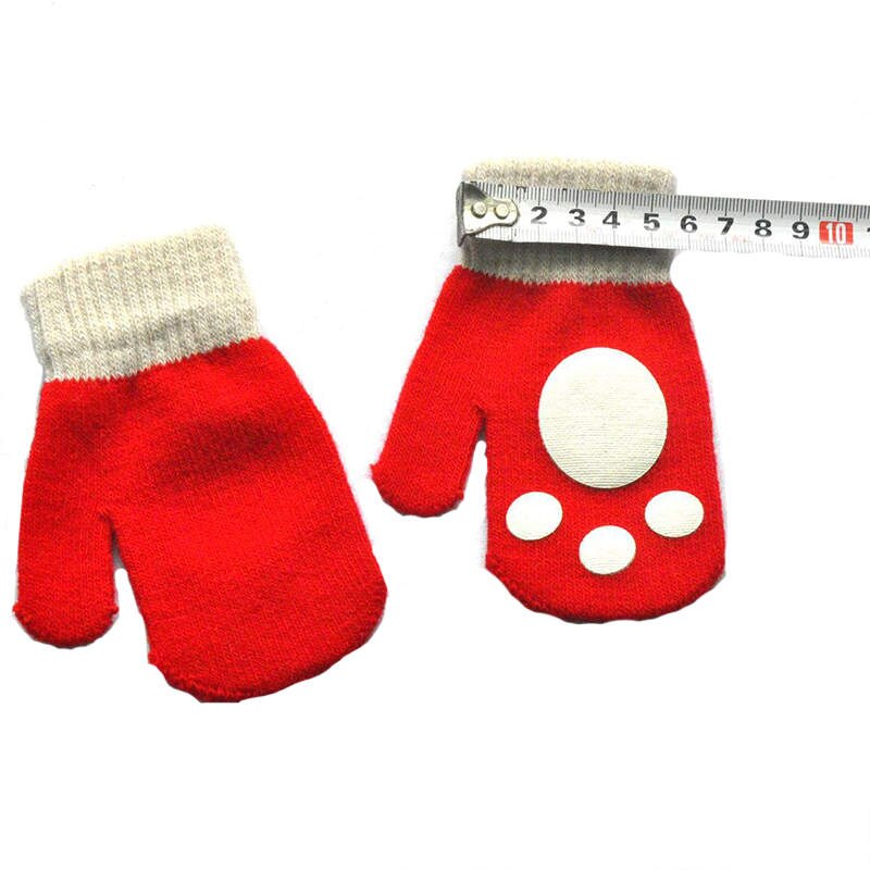 Balleenshiny Fußabdruck freundlicher Winter Warme Handschuhe für 1-5Y Nette Baby Warme Handschuhe Kleinkind Kind Karikatur Fäustlinge für Jungen Mädchen