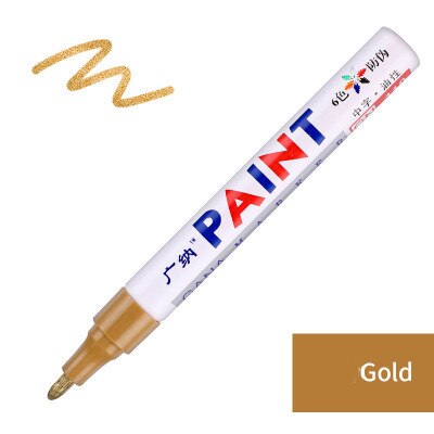 1pc tegelmarker reparatie muurpen witte voegenmarker geurloos niet giftig voor tegels vloer en banden geschikt autolak markeerpen: Goud