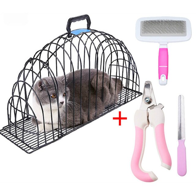 Washing cat cage cat blowing cage washing cat artifact bite blow dry cat bath cage bag fixing cat supplies anti-scratch: Pattern4 / S
