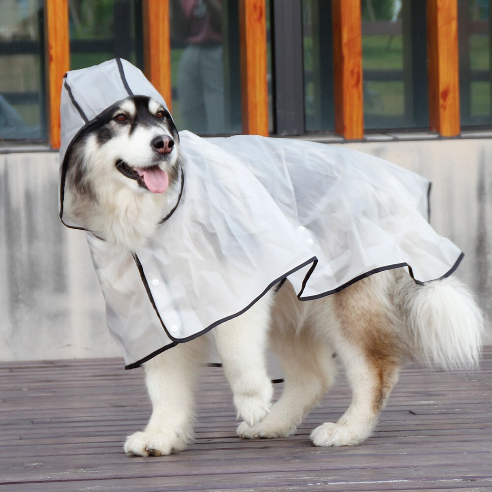 Transparent Dog Raincoat for medium Large Dog Golden Retriever Big Dog Rain Coat Waterproof Poncho Pet Clothes