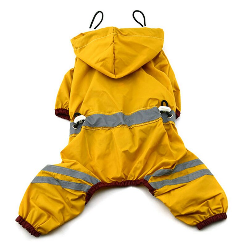 Wasserdicht Haustier Hund Regenmantel Hoodie Einstellbare Welpe Regen Mantel Mit Reflektierende Band Mantel Kostümich Kleidung für Hunde Regenmantel: Gelb / XL