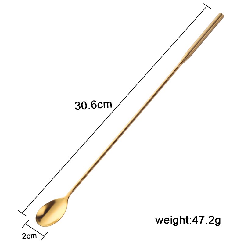 7 Color Cocktail Japanese Bar Spoon Long 304 Stainless Steel Spiral Pattern 12 Inch Bar Cocktail Shaker Wine Spoon Bar Tool: Gold