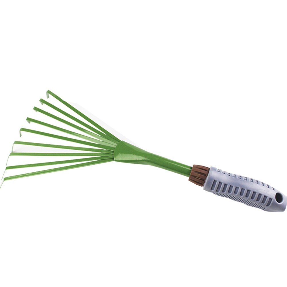 Widen Thicken Portable Iron Tools Durable Grass Rake Green Nine Teeth Courtyard Shovel Practical Garden Loose Soil