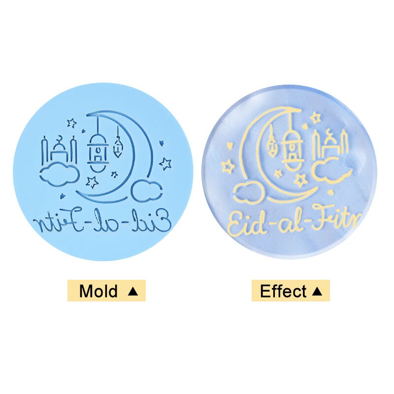 Eid Mubarak – moule à biscuits en relief, coupe-tampon en forme d&#39;étoile et de lune, décoration de fête musulmane du Ramadan, outils de cuisson de gâteaux à faire soi-même, moule à Fondant: 4