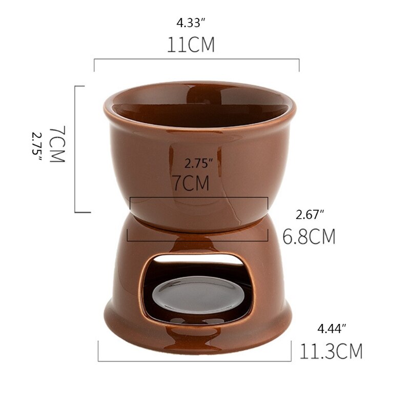 Witte Keramische Chocolade Fondue Pot Porselein Diy Fondue Serving Voor Kaas, Chocolade, Icecream