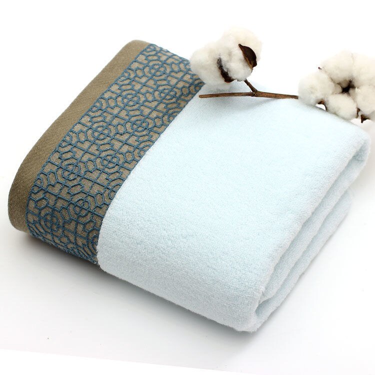 Ensemble de serviettes de bain en coton épais et absorbant, grande serviette de visage imprimée de style européen, 3 pièces, haut de gamme, offre spéciale: Three-piece suit C