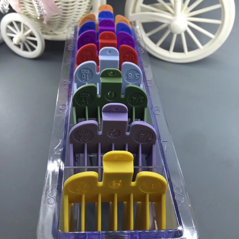 Kleurrijke 8 IN 1 Gids Kam Set voor Tondeuse voor styling in Verschillende Lengte