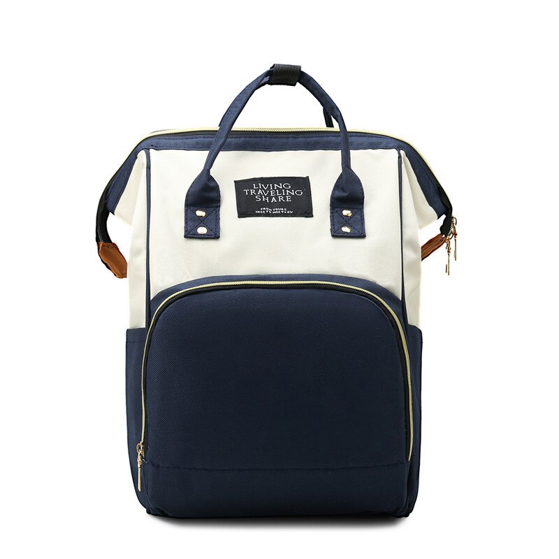 Contrast Kleur Luiertas Lichtgewicht Multi-Functionele Grote Capaciteit Hand Mother 'S Bag Zwangere Vrouwen Mama Zak Zuigeling: Blue M Mixed Colors