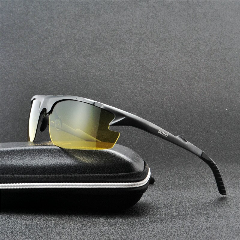 Gafas de sol de visión nocturna polarizadas para hombre, gafas amarillas de aluminio, gafas de magnesio, UV400 FML