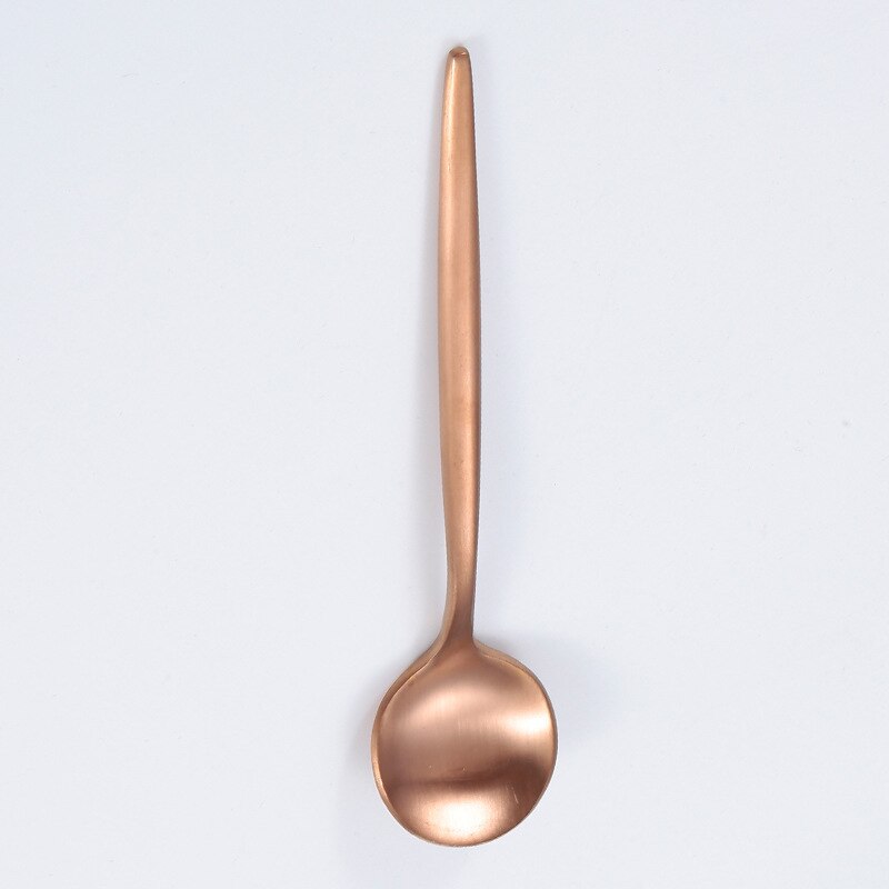 Rvs Portugal Bestek Servies Westerse Gebruiksvoorwerpen Mes Vork Lepel Goud Afwerking Gepolijst Bestek Steak Diner Gadgets: RoseGold big spoon