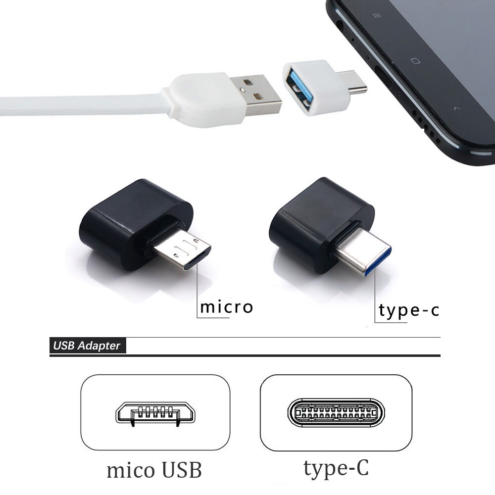 Usb Type-C Otg Adapter Type C Micro Usb Converter Voor Android Xiaomi Huawei Samsung Mobiele Telefoons Muis Toetsenbord connectors