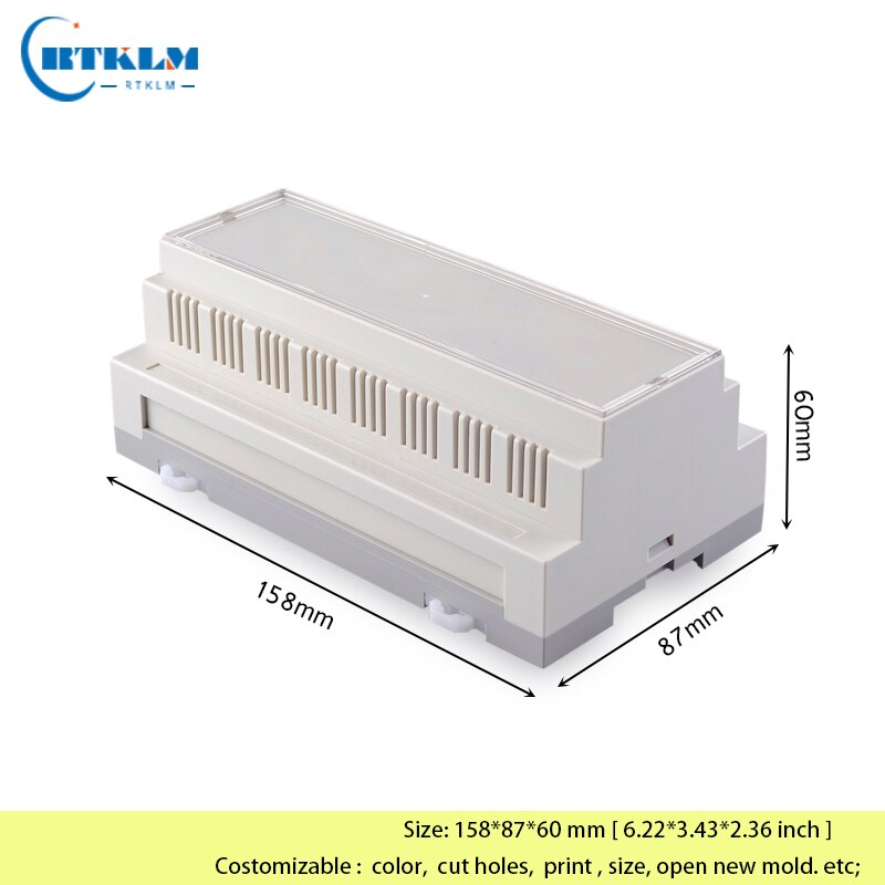 plastic din rail enclosure abs boxes for electronic projects circuit housing junction box 158*87*60mm: BRT80005-B1