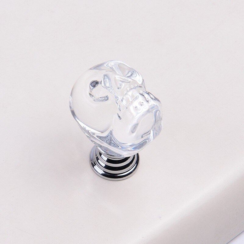 Furniture Handle Simple European Style Crystal Skull cupboard handles Wardrobe door knobs Hardware handles for furniture
