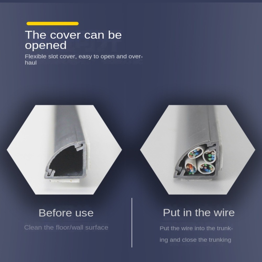 Samoprzylepna trójkątna osłona przewodu przedłużającego osłona kanału okablowania anty-właczana osłona przewodu podłogowego osłona kabla zasilającego