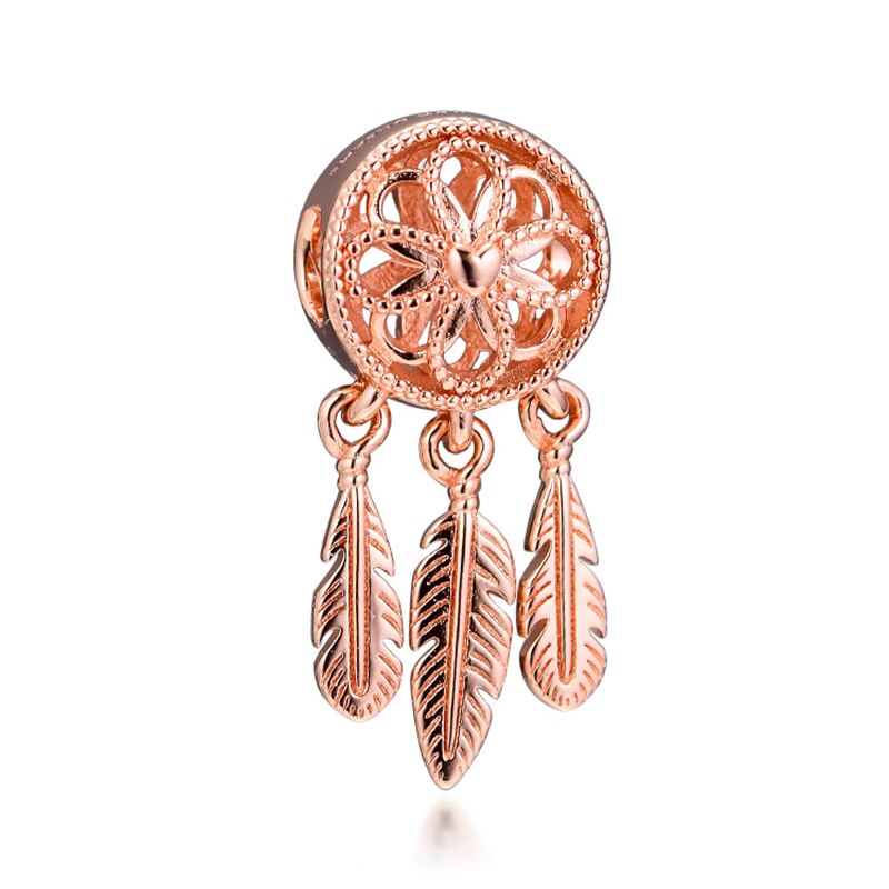 Spirituale sogno ricevitore Argento & Rosa Perline Dorate per Pendenti e Ciondoli Dei Braccialetti Dei Monili 925 sterlina d'argento perline per Monili Che Fanno