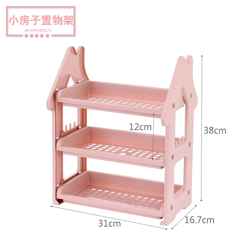 Shampoo Holder For Shower Organization Bathroom Shelves Storage Rack Over The Toilet Cabinet Bathroom Accessories Organizer: Pink 3